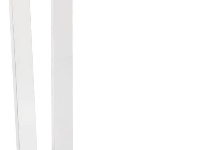 47" White and Silver Faux Marble Sled Console Table