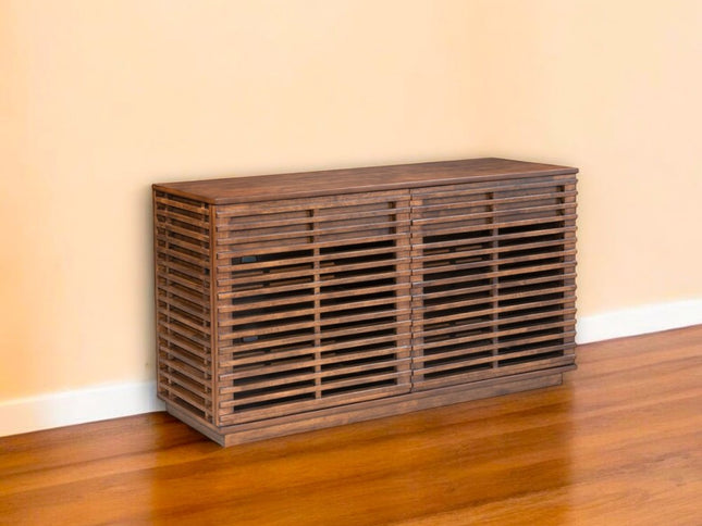 54" Brown Enclosed Storage TV Stand