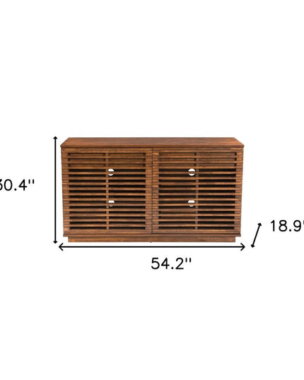 54" Brown Enclosed Storage TV Stand