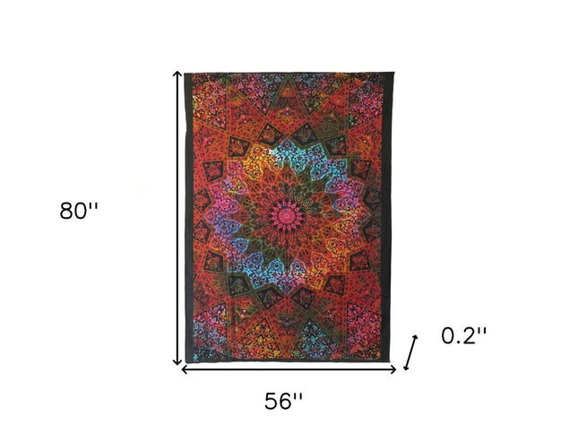 Red and Black Floral Cotton