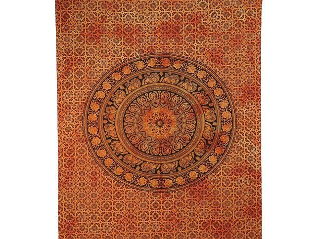 Orange and Black Floral Cotton