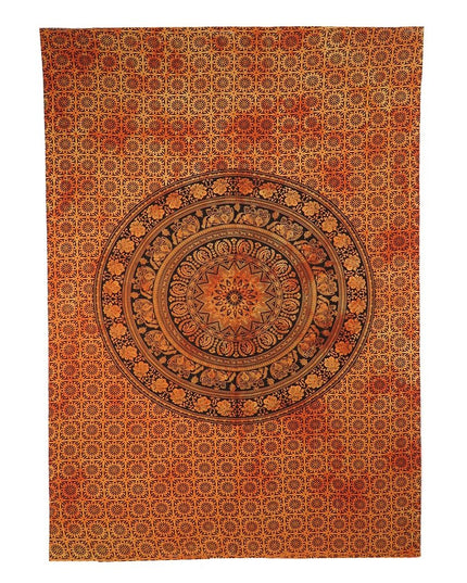 Orange and Black Floral Cotton