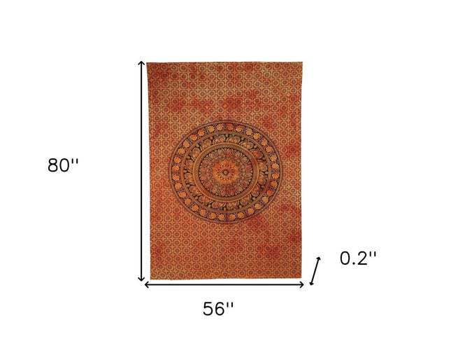 Orange and Black Floral Cotton