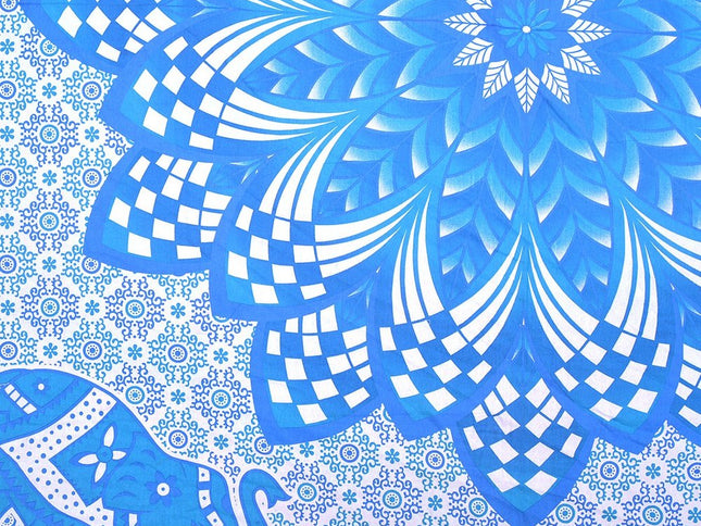 Blue and White Floral Cotton