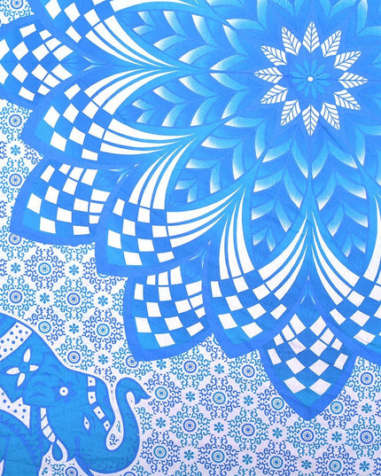 Blue and White Floral Cotton