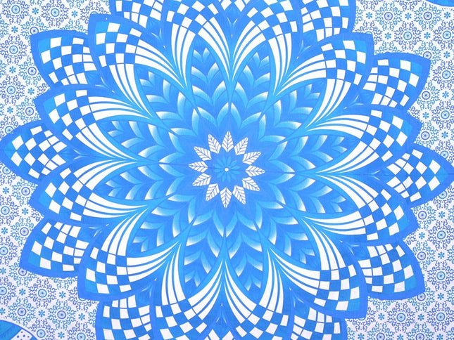 Blue and White Floral Cotton