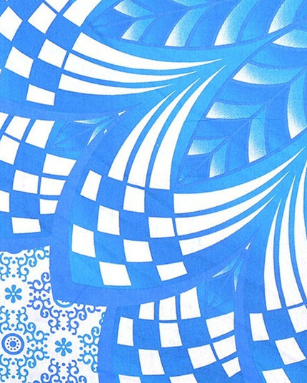 Blue and White Floral Cotton