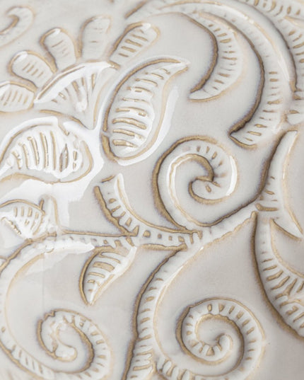 8" White Abstract Cylinder Ceramic Table Vase