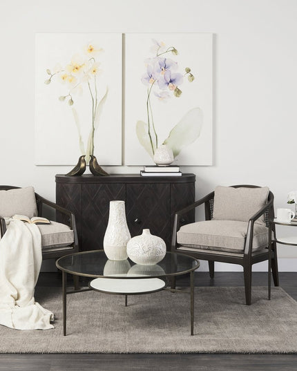 8" White Abstract Cylinder Ceramic Table Vase