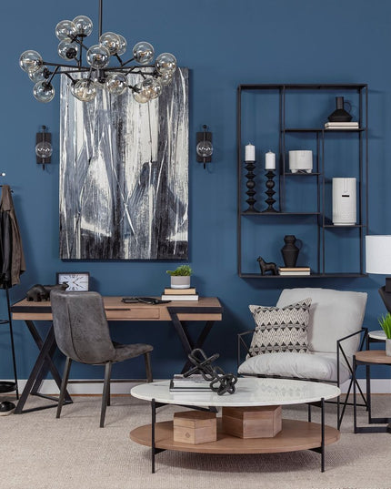 14" White Abstract Cylinder Ceramic Table Vase