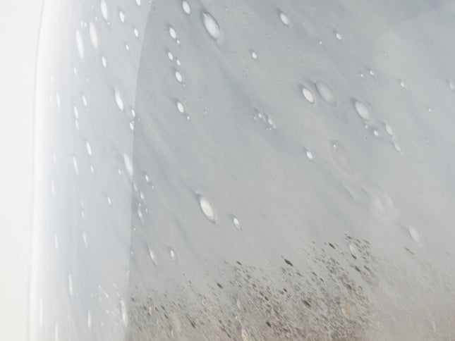 15" Blue And Beige Abstract Cylinder Crystal Glass Table Vase