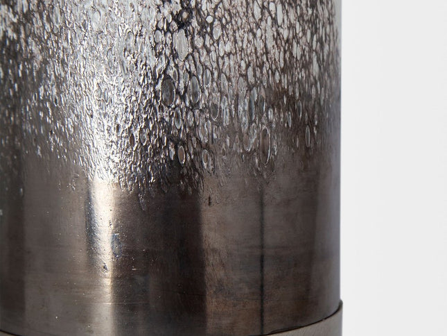 13" White Abstract Crystal Glass Cylinder Table Vase