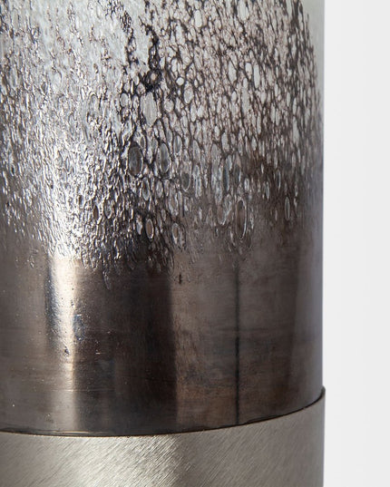 13" White Abstract Crystal Glass Cylinder Table Vase