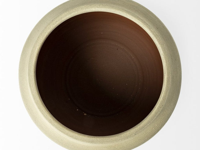 9" White Blue and Sand Abstract Cylinder Ceramic Table Vase