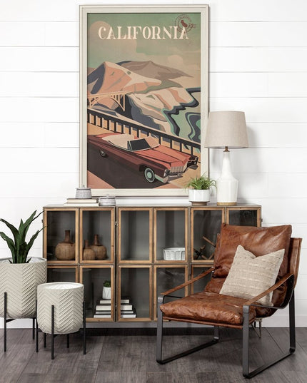 8" Brown Abstract Cylinder Solid Wood Table Vase