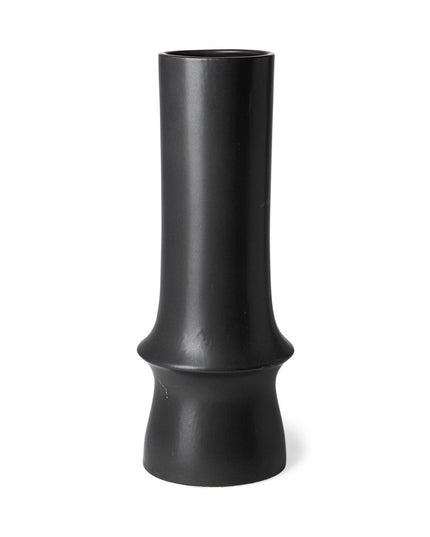 17" Black Abstract Cylinder Ceramic Table Vase