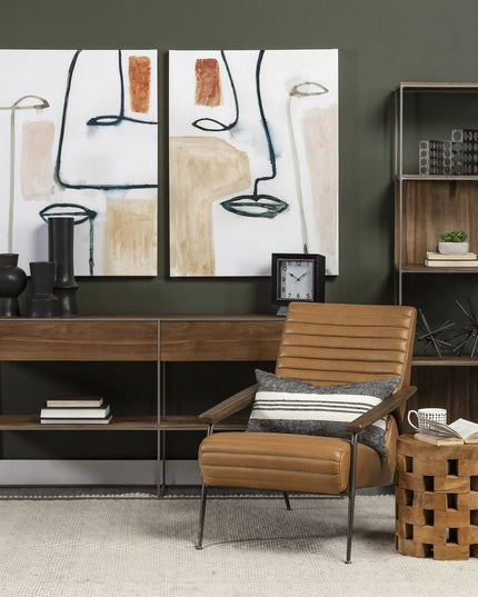 17" Black Abstract Cylinder Ceramic Table Vase