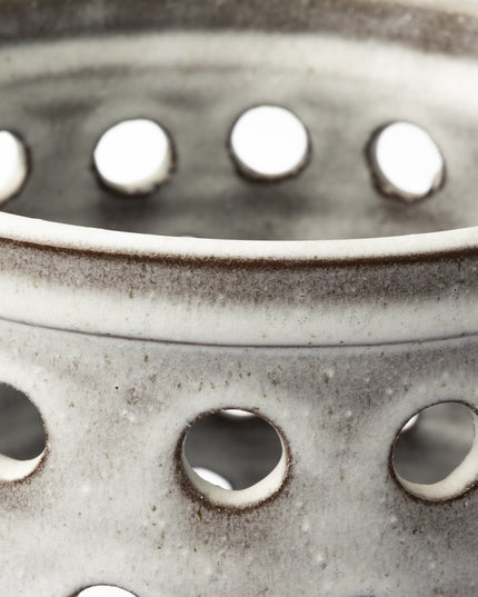 12" White Abstract Cylinder Ceramic Table Vase