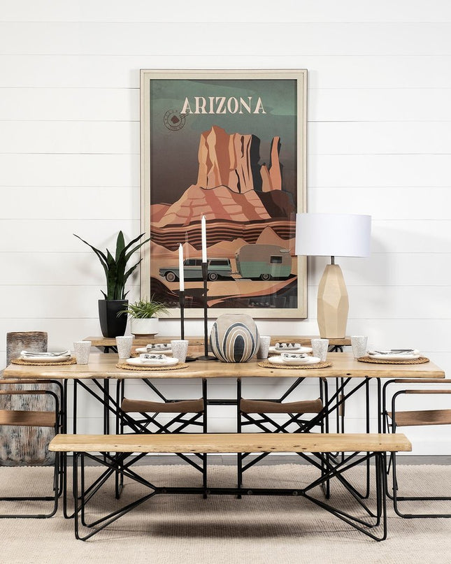 10" Brown And White Abstract Cylinder Ceramic Table Vase