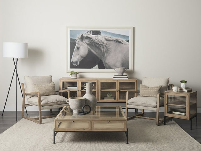 Rustic Whitewash Brown Double Handle Ceramic Vase