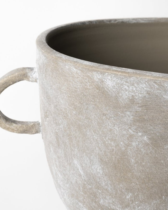 10" Brown Abstract Cylinder Ceramic Table Vase