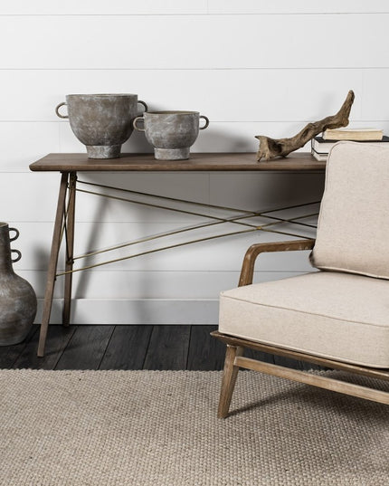 7" Brown Abstract Cylinder Ceramic Table Vase