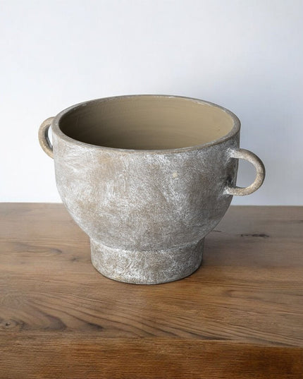 7" Brown Abstract Cylinder Ceramic Table Vase