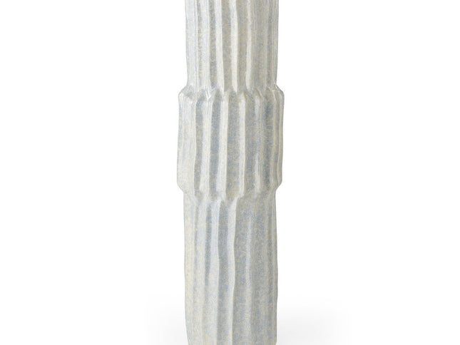 23" Gray Abstract Cylinder Ceramic Table Vase