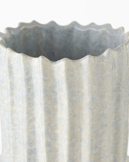 23" Gray Abstract Cylinder Ceramic Table Vase