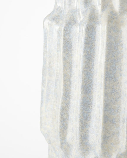 23" Gray Abstract Cylinder Ceramic Table Vase