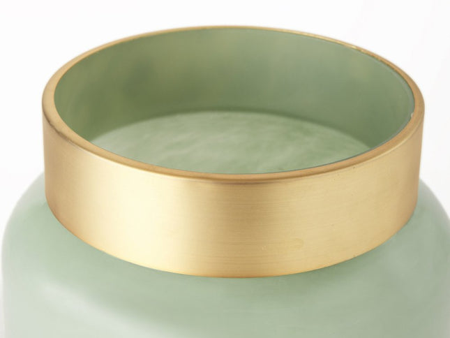 10" Green Abstract Cylinder Crystal Glass Table Vase