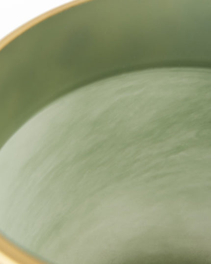 10" Green Abstract Cylinder Crystal Glass Table Vase