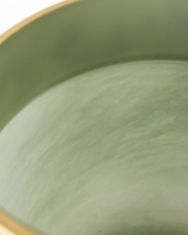 10" Green Abstract Cylinder Crystal Glass Table Vase