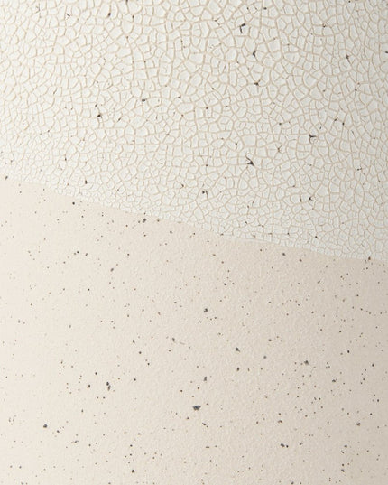 14" Cream Abstract Cylinder Ceramic Table Vase