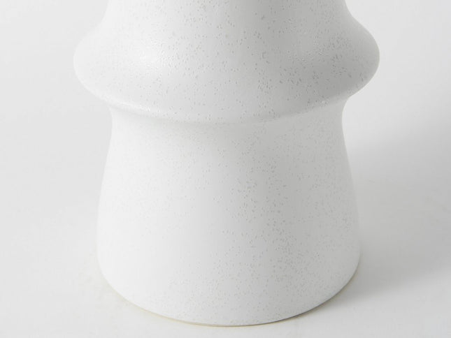 17" White Abstract Cylinder Ceramic Table Vase
