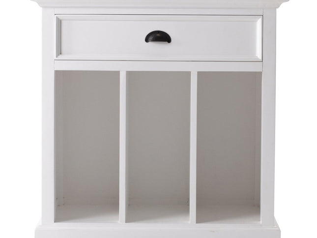 31" White Solid and Manufactured Wood Nightstand