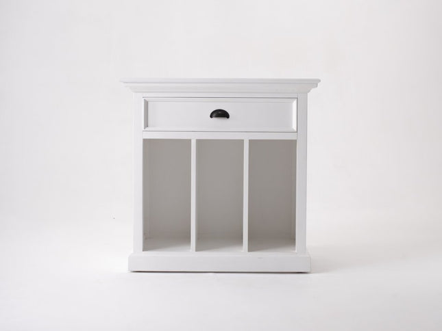 31" White Solid and Manufactured Wood Nightstand