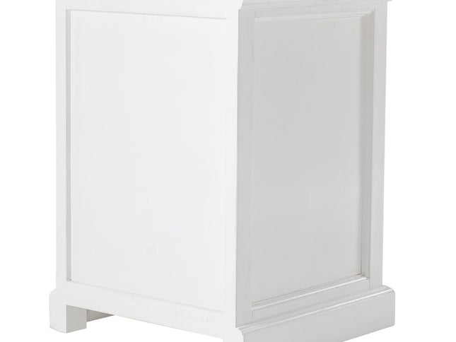 24" White Solid Wood Distressed One Drawer Nightstand