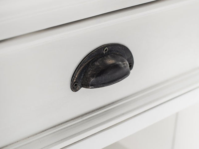 24" White Solid Wood Distressed One Drawer Nightstand