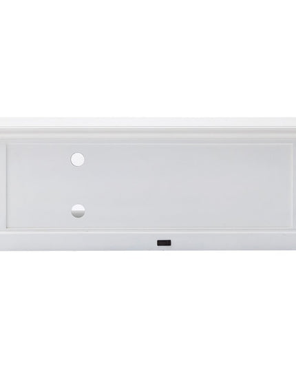 47" White Solid Wood Drawers and Open Shelving Entertainment Center