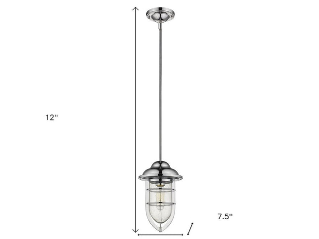 Silver Teardrop Shape Pendant Light