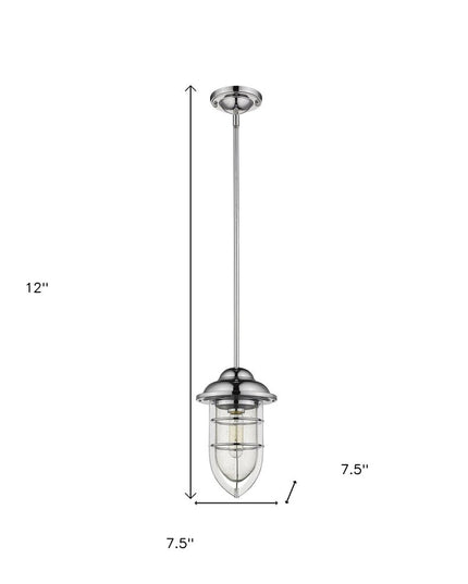 Silver Teardrop Shape Pendant Light