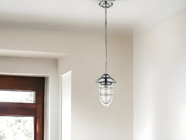 Silver Teardrop Shape Pendant Light
