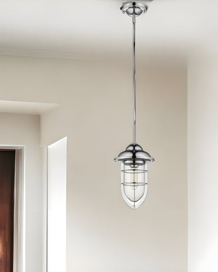 Silver Teardrop Shape Pendant Light