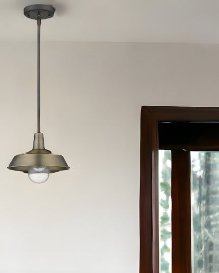 Brushed Gold Shallow Plate Adjustable Pendant Light