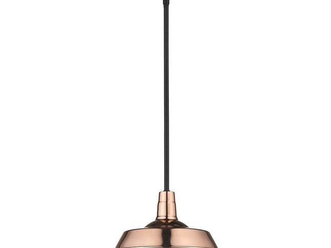 Shiny Copper Shallow Plate Adjustable Pendant Light