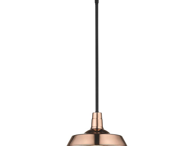 Shiny Copper Shallow Plate Adjustable Pendant Light