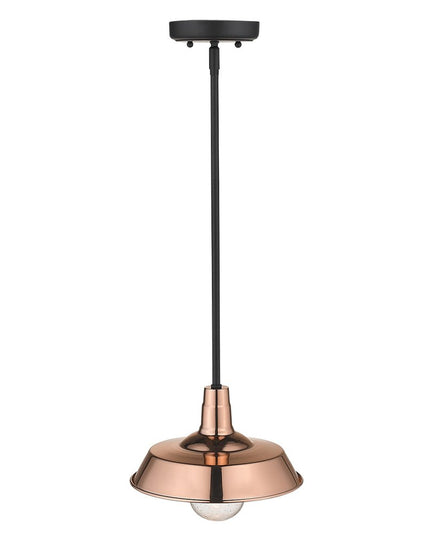Shiny Copper Shallow Plate Adjustable Pendant Light