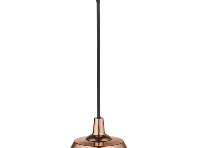 Shiny Copper Shallow Plate Adjustable Pendant Light