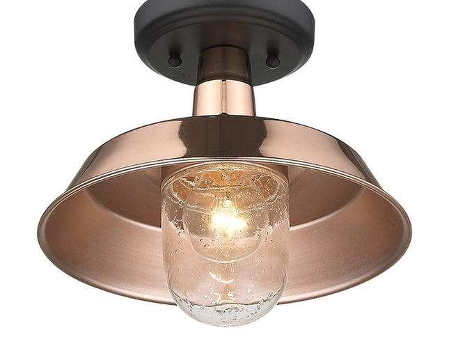 Shiny Copper Shallow Plate Adjustable Pendant Light